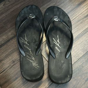 MK wedge flip flops